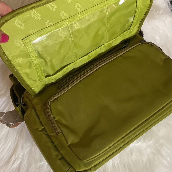 Lug,  Wings Quilted Flap Crossbody RFID Bag Travel Organizer Lime Green - Picture 5 of 16